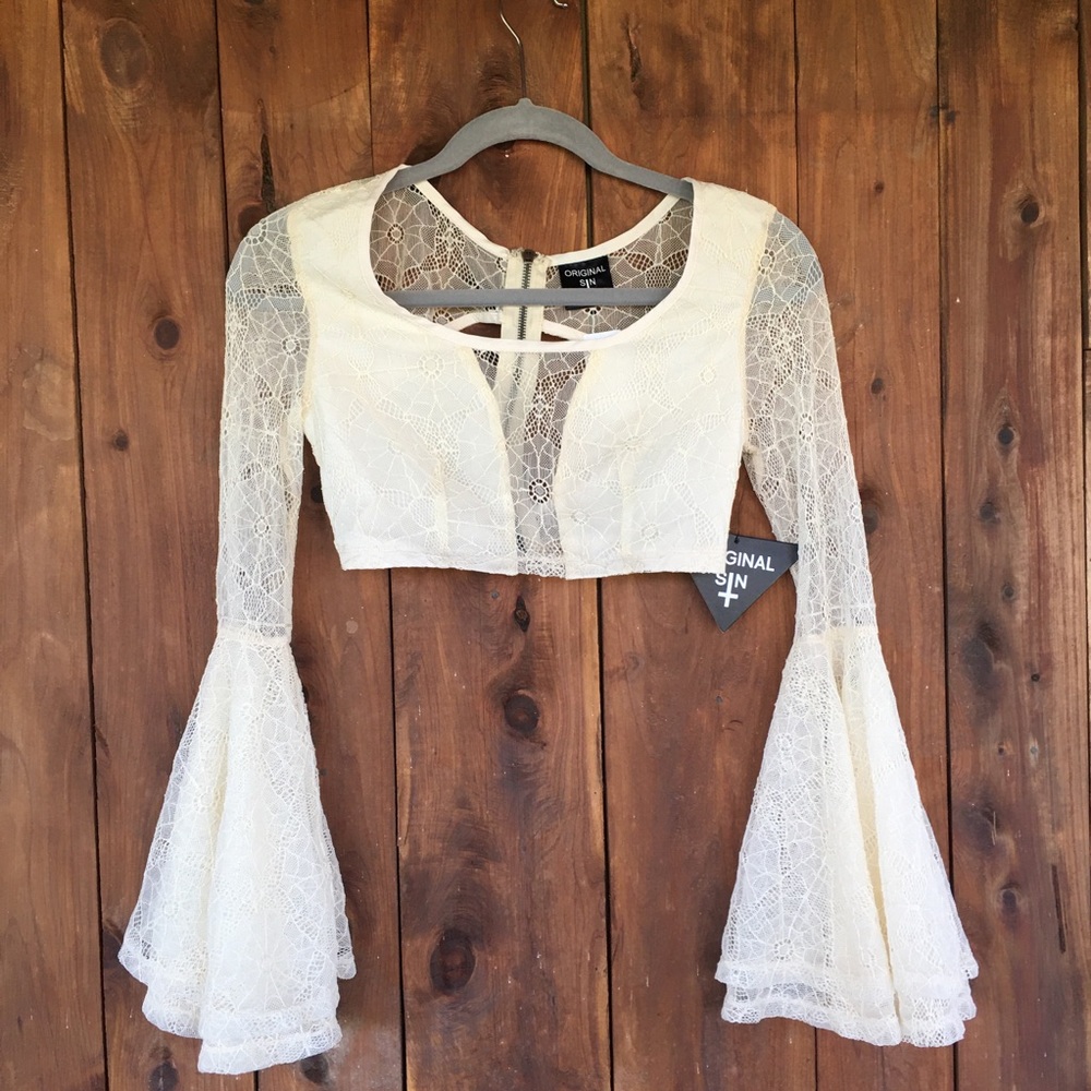 Original Sin Crop Top. Size 6.